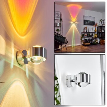 Sapri Muurlamp Zilver, 1-licht Sapri Muurlamp Zilver, 1-licht