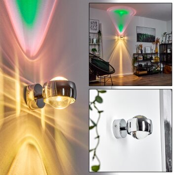 Sapri Muurlamp Chroom, 1-licht Sapri Muurlamp Chroom, 1-licht