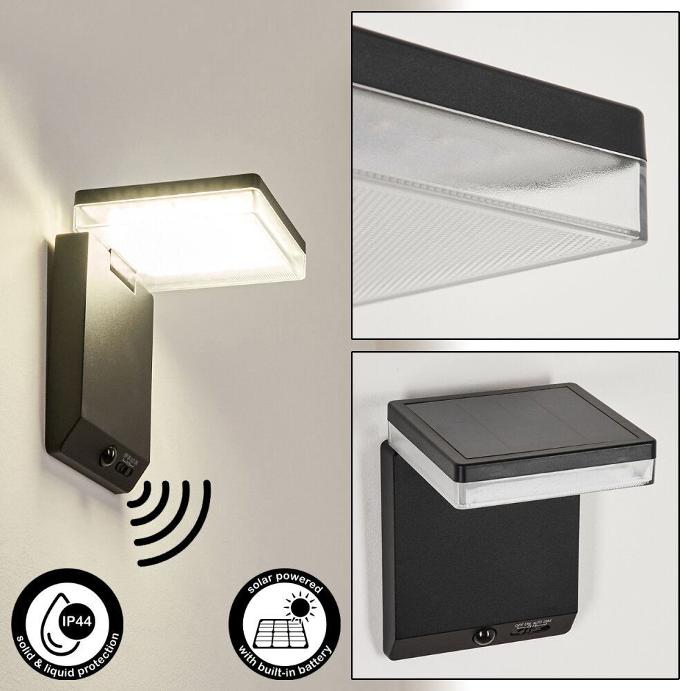 Lonquimai Solarlamp LED Zwart, 1-licht, Bewegingsmelder main product photo