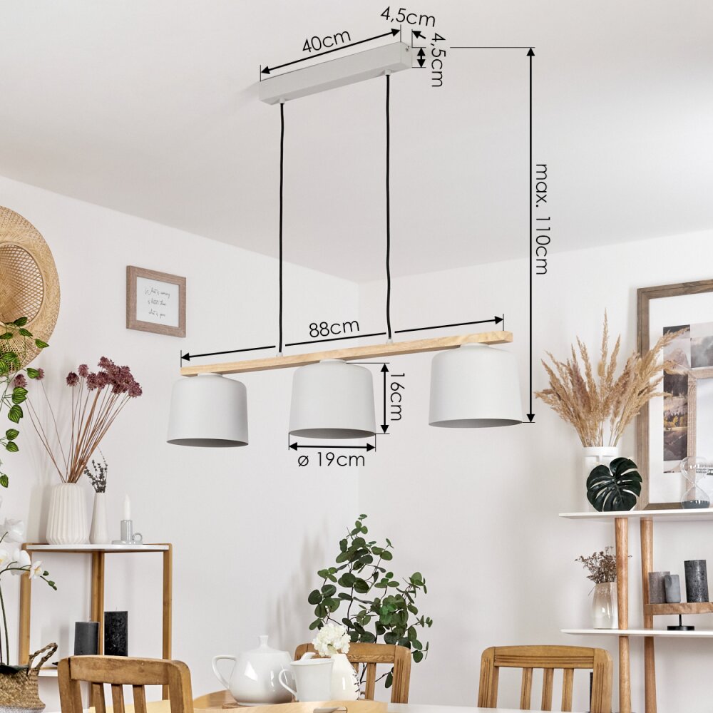 Combarbala Hanglamp Grijs, Natuurlijke kleuren, 3-lichts