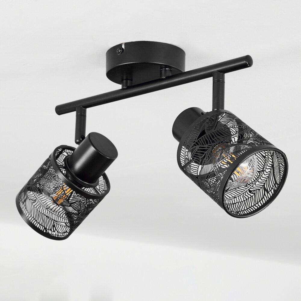 Roto Plafondlamp Zwart, 2-lichts