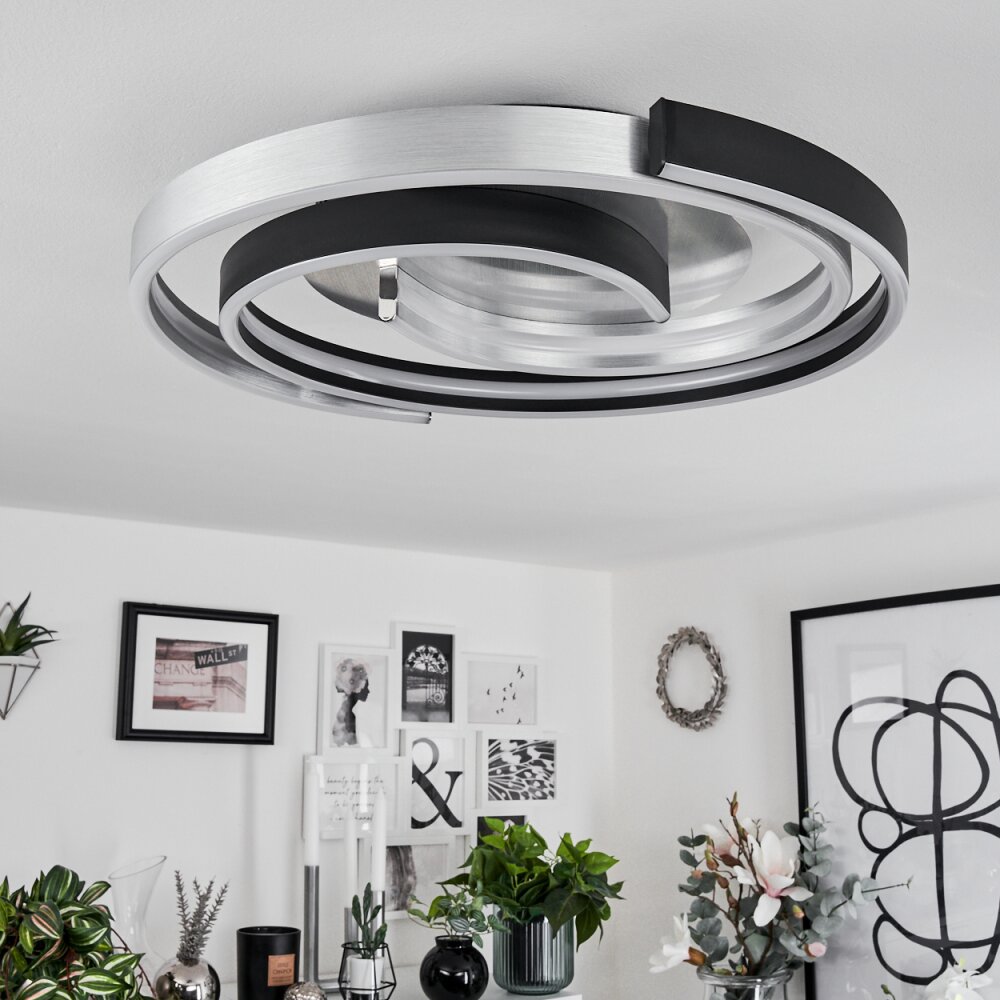 Golega Plafondlamp LED Aluminium, Zwart, 1-licht