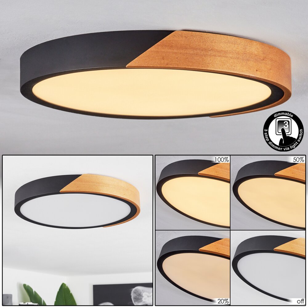 Pontchardon Plafondlamp LED Bruin, Zwart, 1-licht main product photo