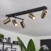 Javel Plafondlamp Oud messing, Zwart, 5-lichts