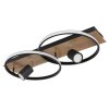 Globo DANNY Plafondlamp LED Bruin, houtlook, Zwart, 3-lichts