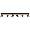 Globo ROBBY Plafondlamp houtlook, Zwart, 6-lichts