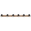 Globo ROBBY Plafondlamp houtlook, Zwart, 6-lichts