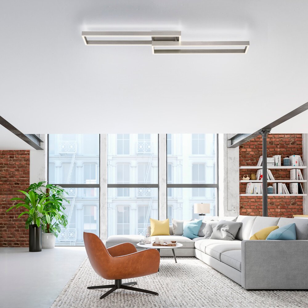 Paul Neuhaus PAAN Plafondlamp LED Staal geborsteld, 1-licht, Afstandsbediening main product photo