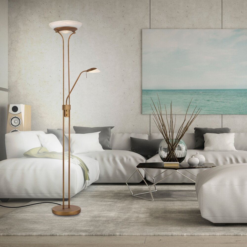 Leuchten-Direkt ZAHARA Uplighter LED Oud messing, 2-lichts main product photo