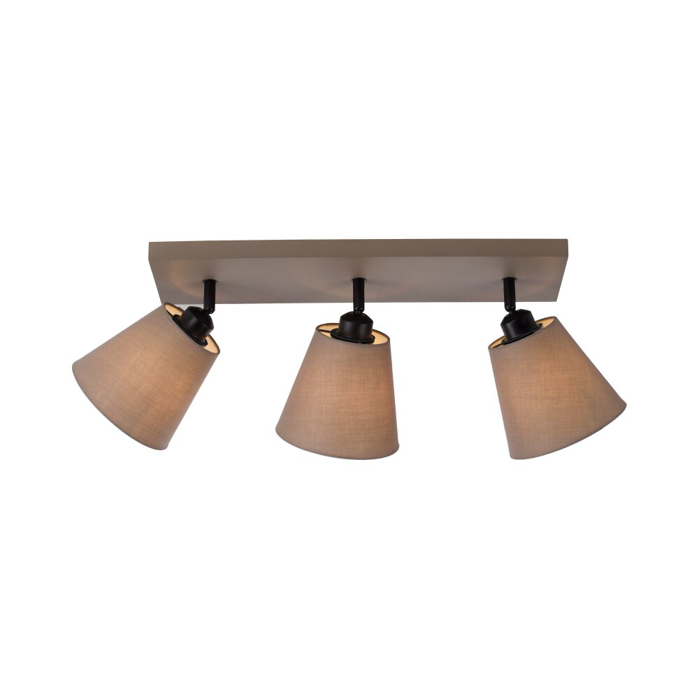 Leuchten-Direkt RIALA Plafondlamp Taupe, 3-lichts