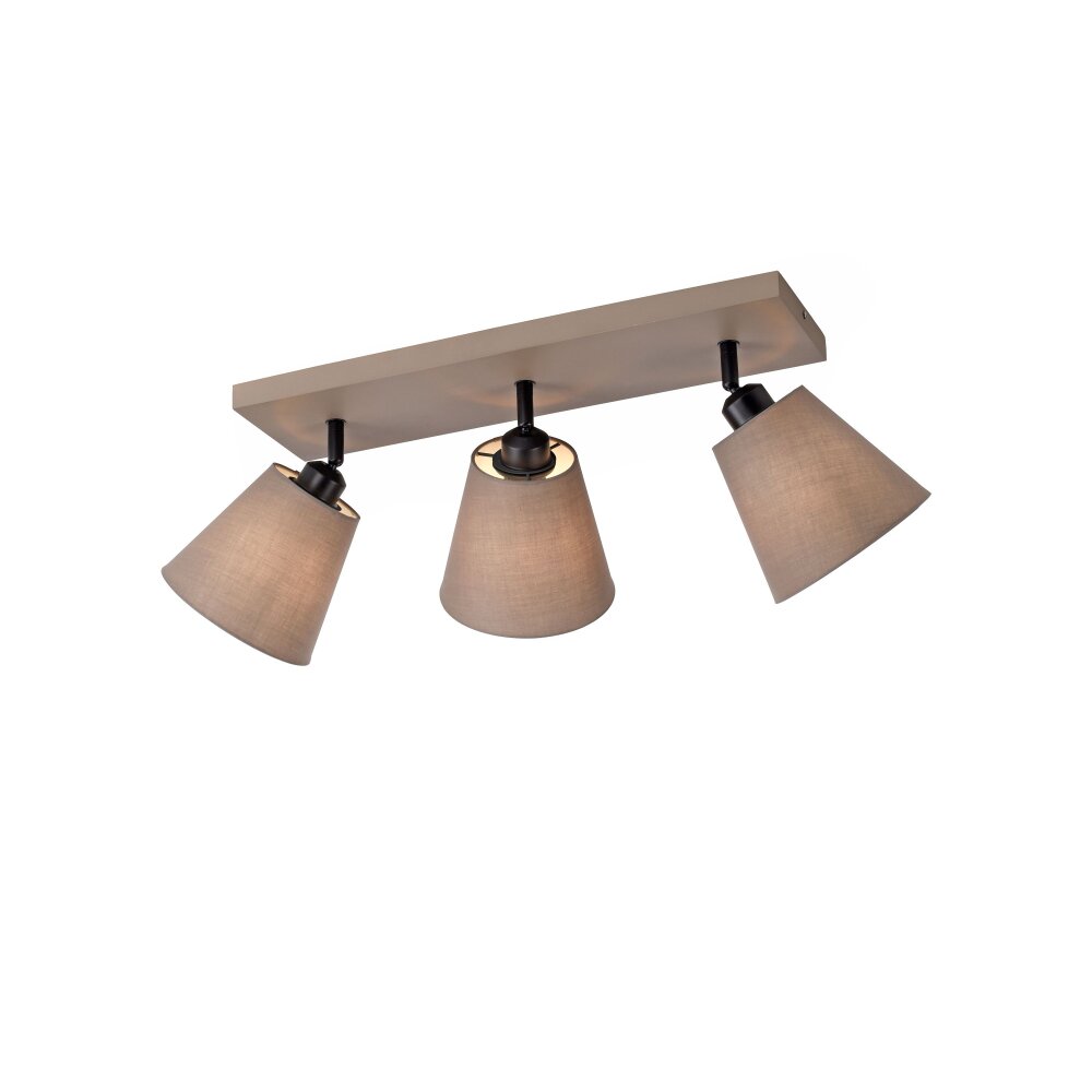 Leuchten-Direkt RIALA Plafondlamp Taupe, 3-lichts