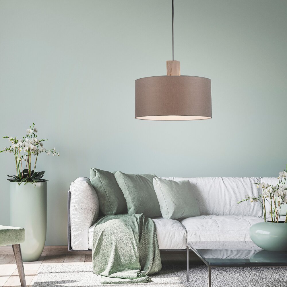 Leuchten-Direkt LINEN Hanger Natuurlijke kleuren, Zwart, 1-licht main product photo