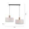 Leuchten-Direkt LINEN Hanglamp Natuurlijke kleuren, Zwart, 2-lichts