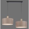 Leuchten-Direkt LINEN Hanglamp Natuurlijke kleuren, Zwart, 2-lichts