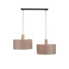 Leuchten-Direkt LINEN Hanglamp Natuurlijke kleuren, Zwart, 2-lichts