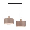 Leuchten-Direkt LINEN Hanglamp Natuurlijke kleuren, Zwart, 2-lichts