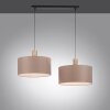 Leuchten-Direkt LINEN Hanglamp Natuurlijke kleuren, Zwart, 2-lichts