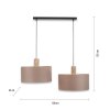 Leuchten-Direkt LINEN Hanglamp Natuurlijke kleuren, Zwart, 2-lichts