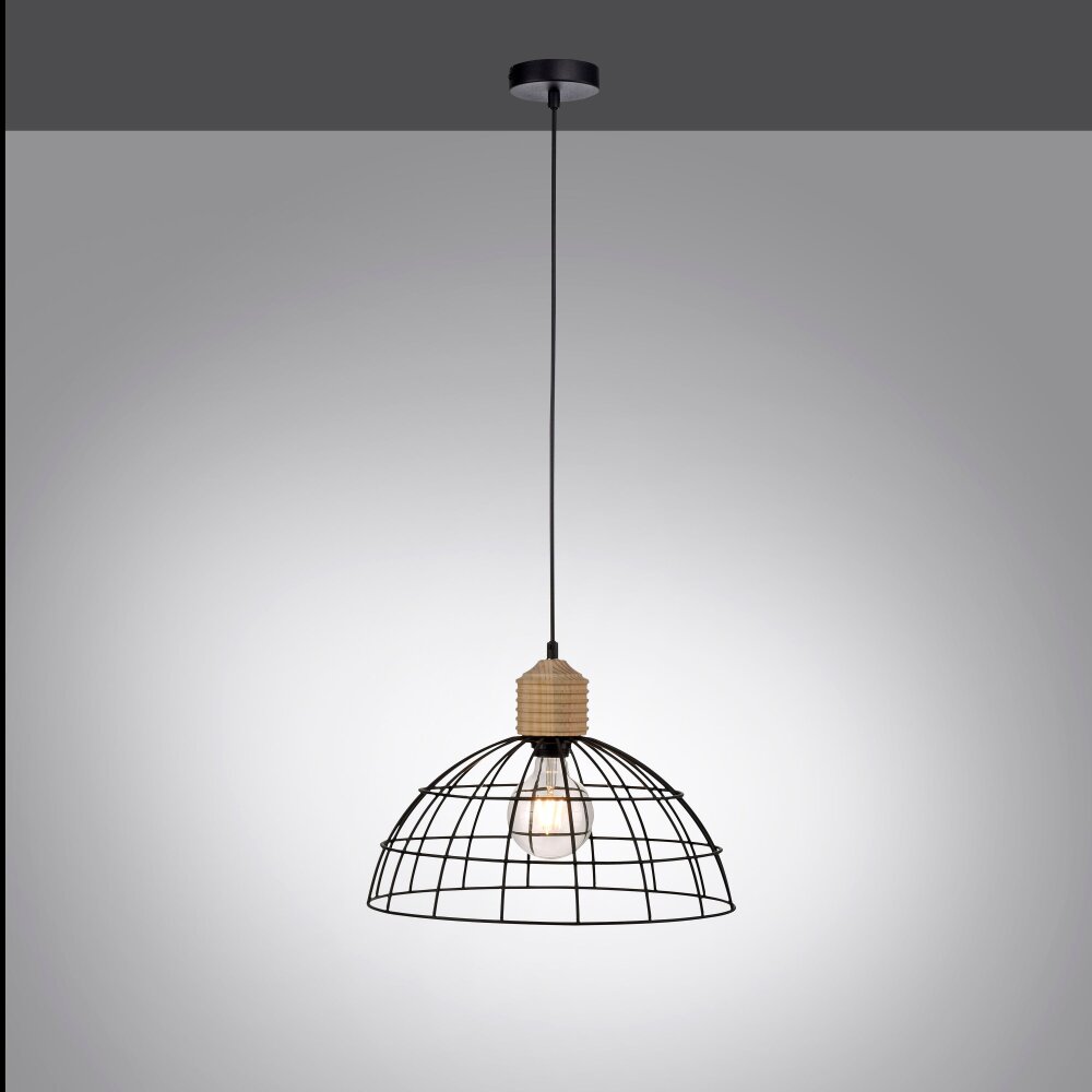 Leuchten-Direkt TARO Hanger Natuurlijke kleuren, Zwart, 1-licht main product photo