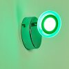 Lucy Muurlamp LED Chroom, 1-licht, Afstandsbediening, Kleurwisselaar