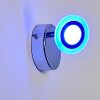 Lucy Muurlamp LED Chroom, 1-licht, Afstandsbediening, Kleurwisselaar