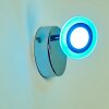 Lucy Muurlamp LED Chroom, 1-licht, Afstandsbediening, Kleurwisselaar