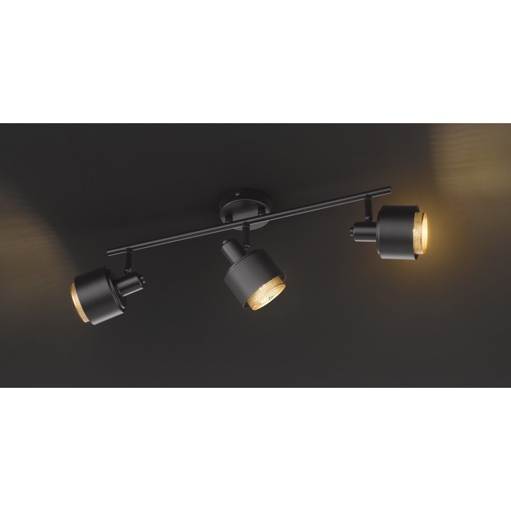 Wofi MARGATE Plafondlamp Zwart, 3-lichts main product photo