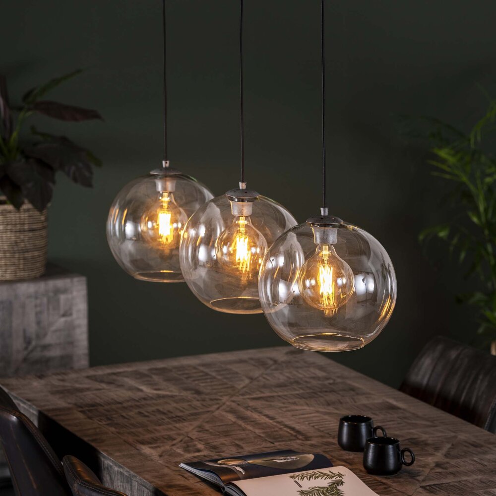Minhe Hanger Oud zilver, 3-lichts main product photo