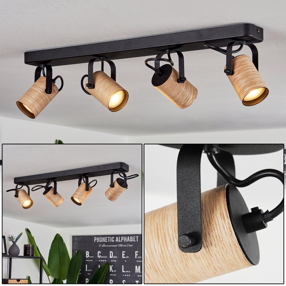 Beleco Plafondlamp Natuurlijke kleuren, Zwart, 4-lichts main product photo