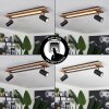 Sequeira Plafondlamp LED houtlook, Zwart, Wit, 3-lichts