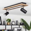 Sequeira Plafondlamp LED houtlook, Zwart, Wit, 3-lichts