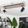 Sequeira Plafondlamp LED houtlook, Zwart, Wit, 3-lichts