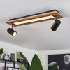 Sequeira Plafondlamp LED houtlook, Zwart, Wit, 3-lichts