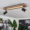 Sequeira Plafondlamp LED houtlook, Zwart, Wit, 3-lichts