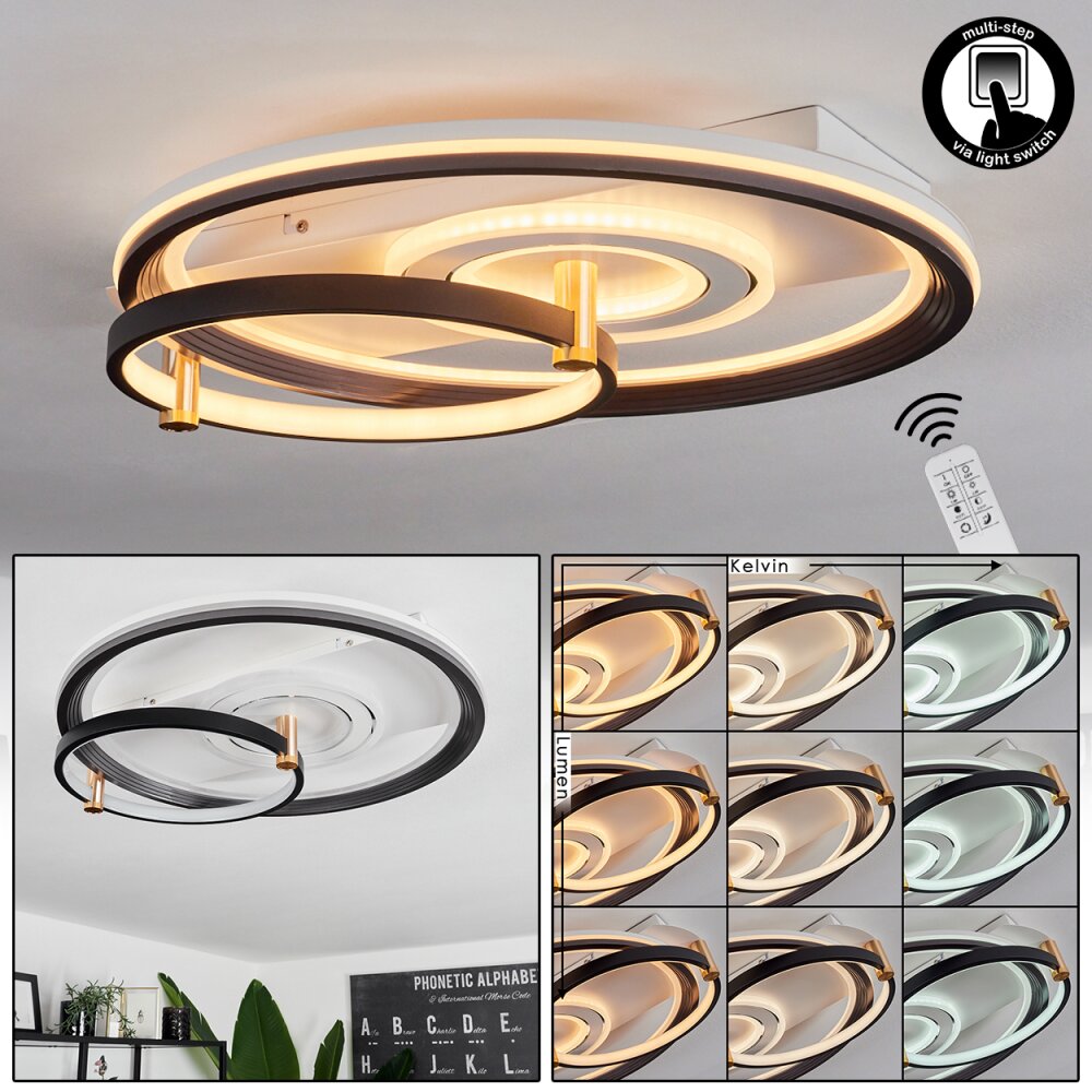 Agordela Plafondlamp LED Goud, Wit, 1-licht main product photo