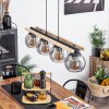 Podre Hanger Hout licht, Zwart, 4-lichts