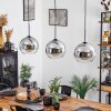Koyoto  Hanglamp Kogel 25 cm Chroom, Duidelijk, 3-lichts