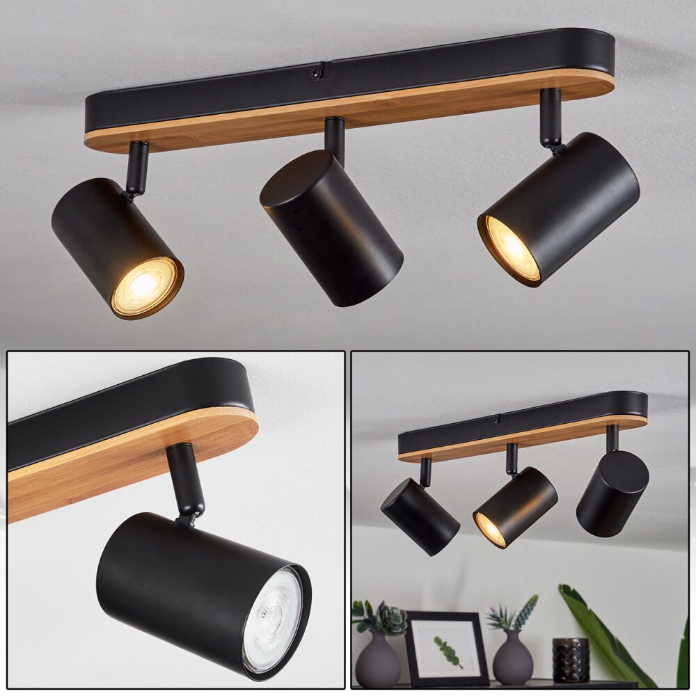 Gandufe Plafondlamp Natuurlijke kleuren, Zwart, 3-lichts main product photo
