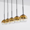 Koyoto  Hanger Glas 15 cm Goud, Duidelijk, 5-lichts