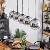 Koyoto  Plafondlamp Glas 20 cm Chroom, Duidelijk, Rookkleurig, 5-lichts