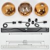 Koyoto  Hanger Glas 30 cm Goud, Duidelijk, 3-lichts