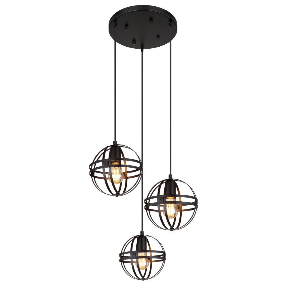 Globo TAMARA Hanger Zwart, 3-lichts