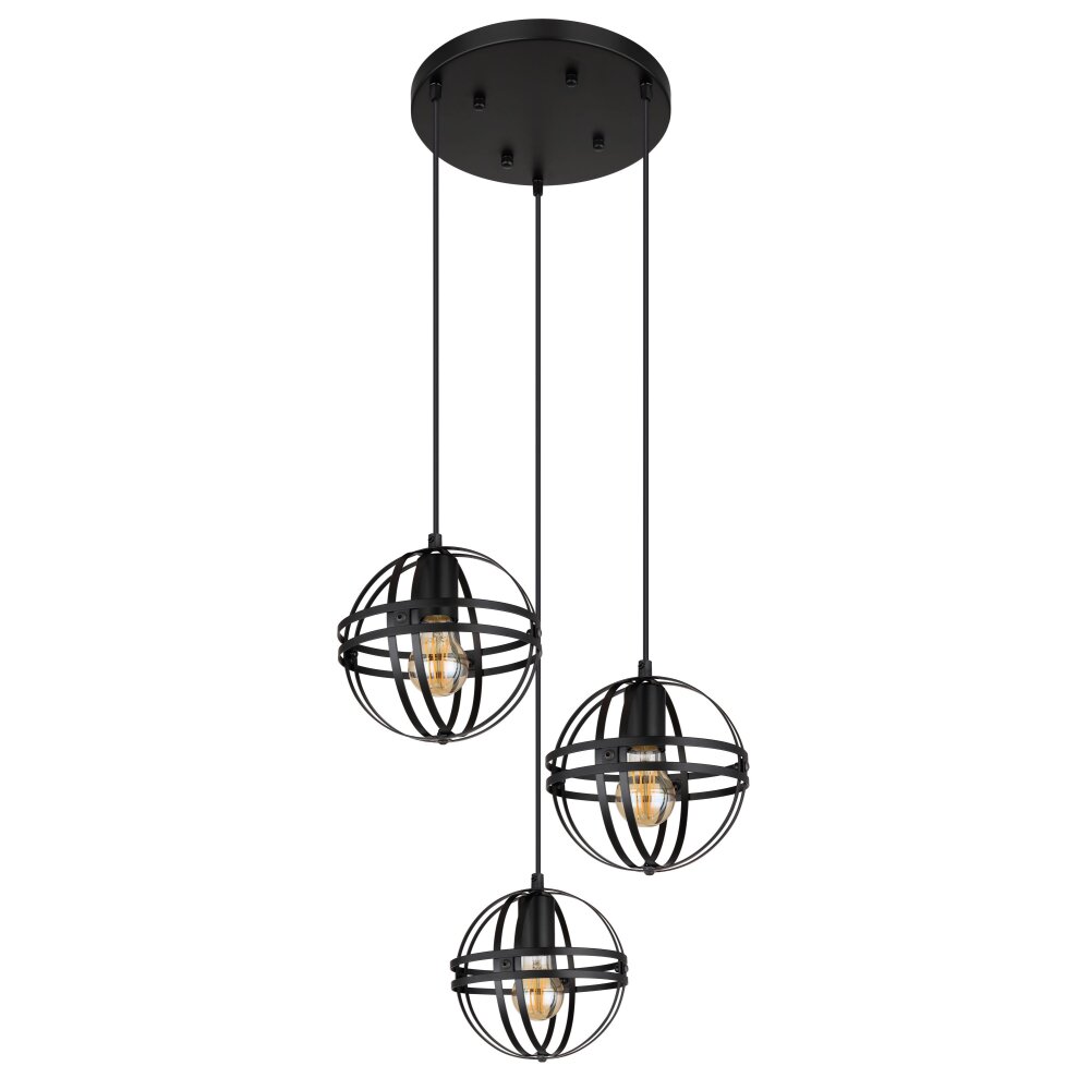 Globo TAMARA Hanger Zwart, 3-lichts