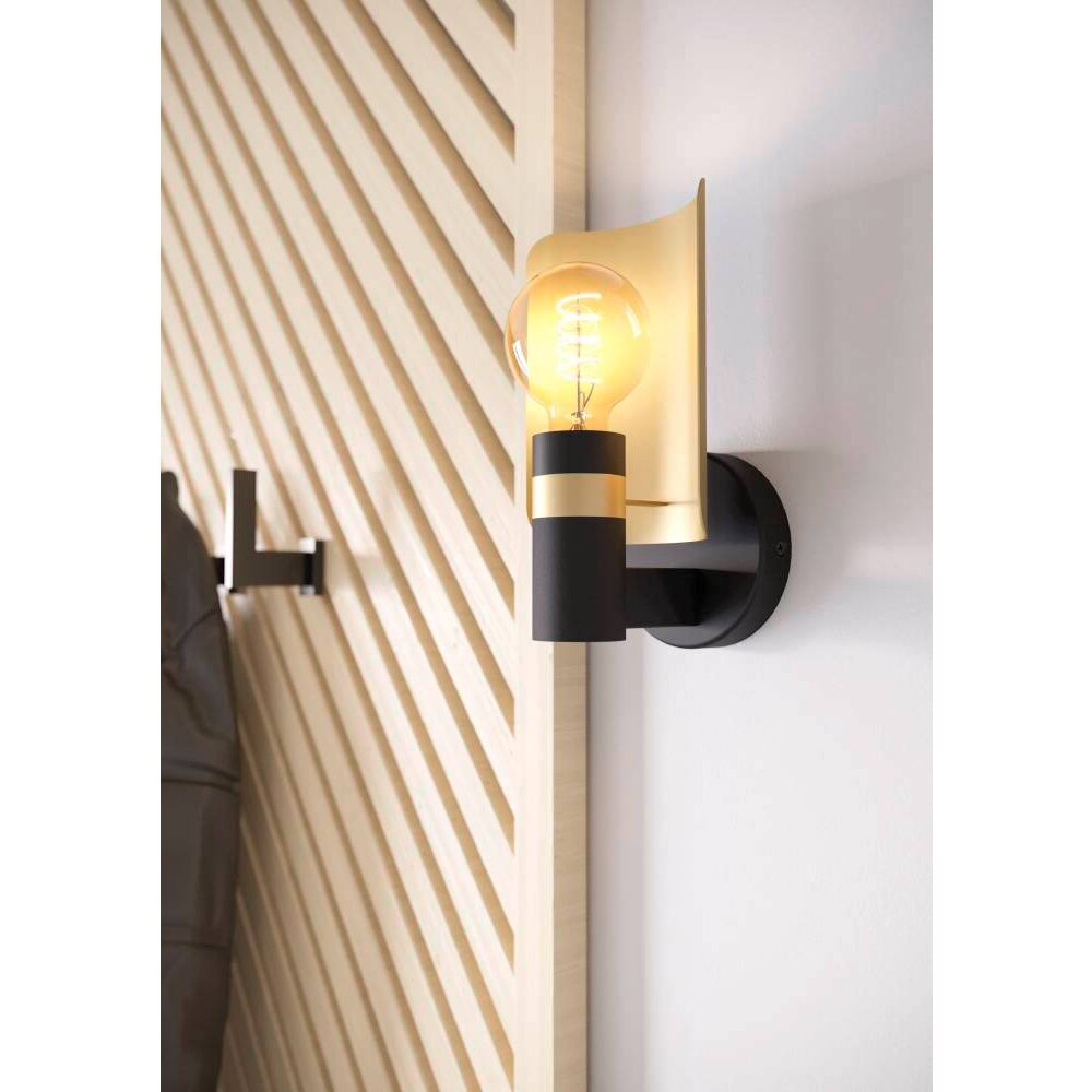 Eglo HAYES Muurlamp Messing, Zwart, 1-licht main product photo