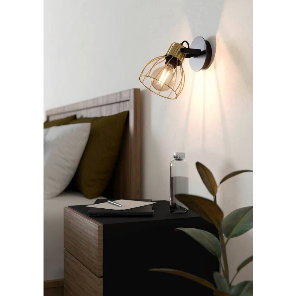 Eglo SAMBATELLO Muurlamp Messing, Zwart, 1-licht main product photo