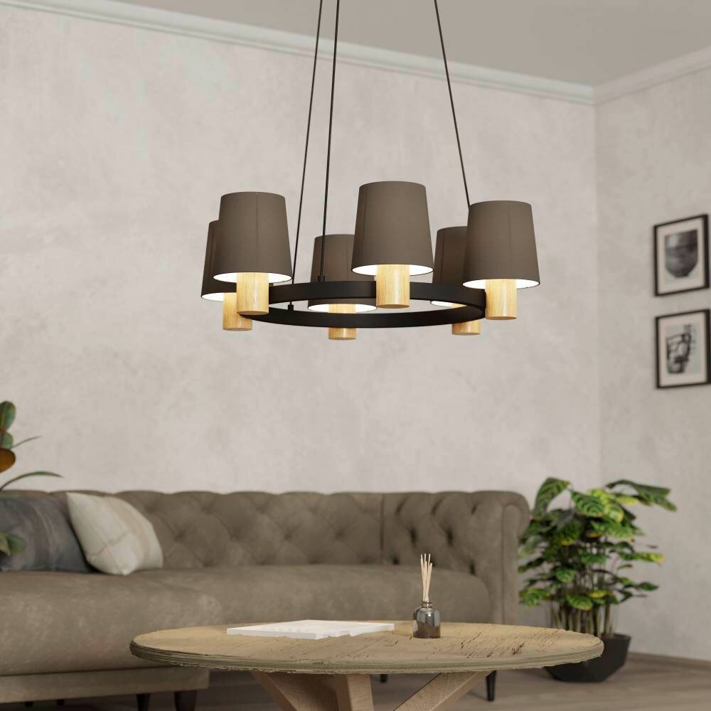 Eglo EDALE Hanglamp Natuurlijke kleuren, Zwart, 6-lichts main product photo
