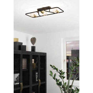 Eglo MESSINARO Plafondlamp Messing, Zwart, 3-lichts