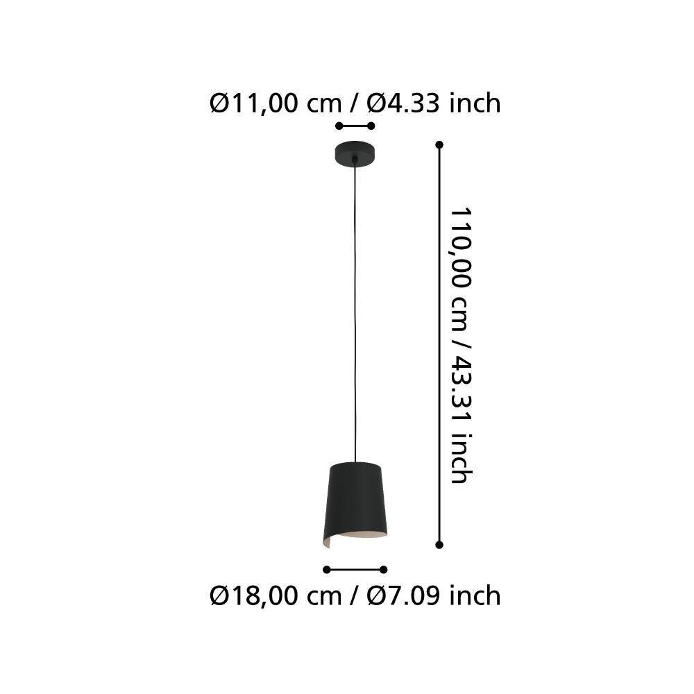 Eglo BOLIVIA Hanger Zwart, 1-licht