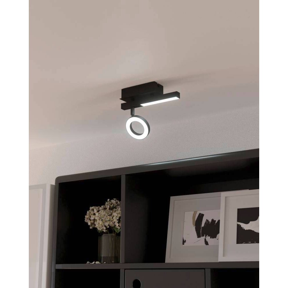 Eglo CARDILLIO Plafondlamp LED Zwart, 2-lichts main product photo