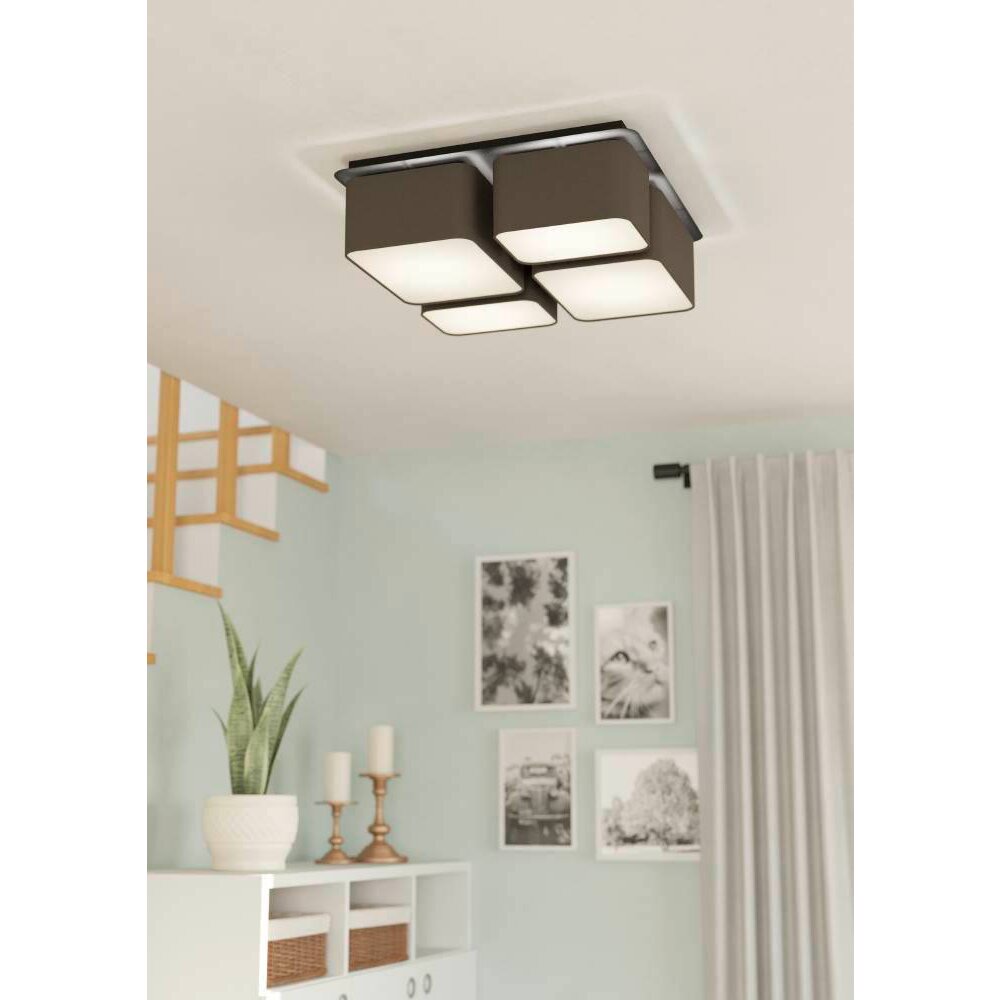 Eglo MORDAZO Plafondlamp Zwart, 4-lichts main product photo